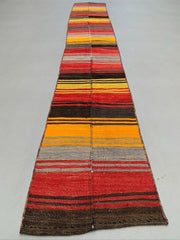 Old Turkish narrow Kilim Runner 322x48 cm shabby chic, vintage kelim