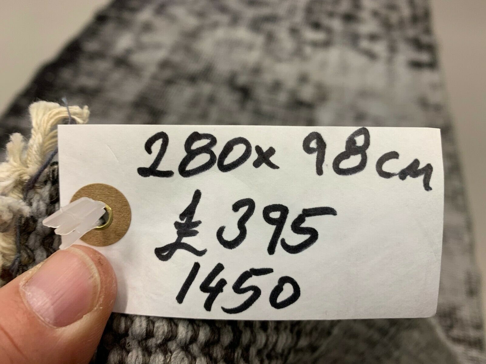 Distressed Turkish Runner 280x98 cm wool Vintage rug, Overdyed Black kilimshop.myshopify.com