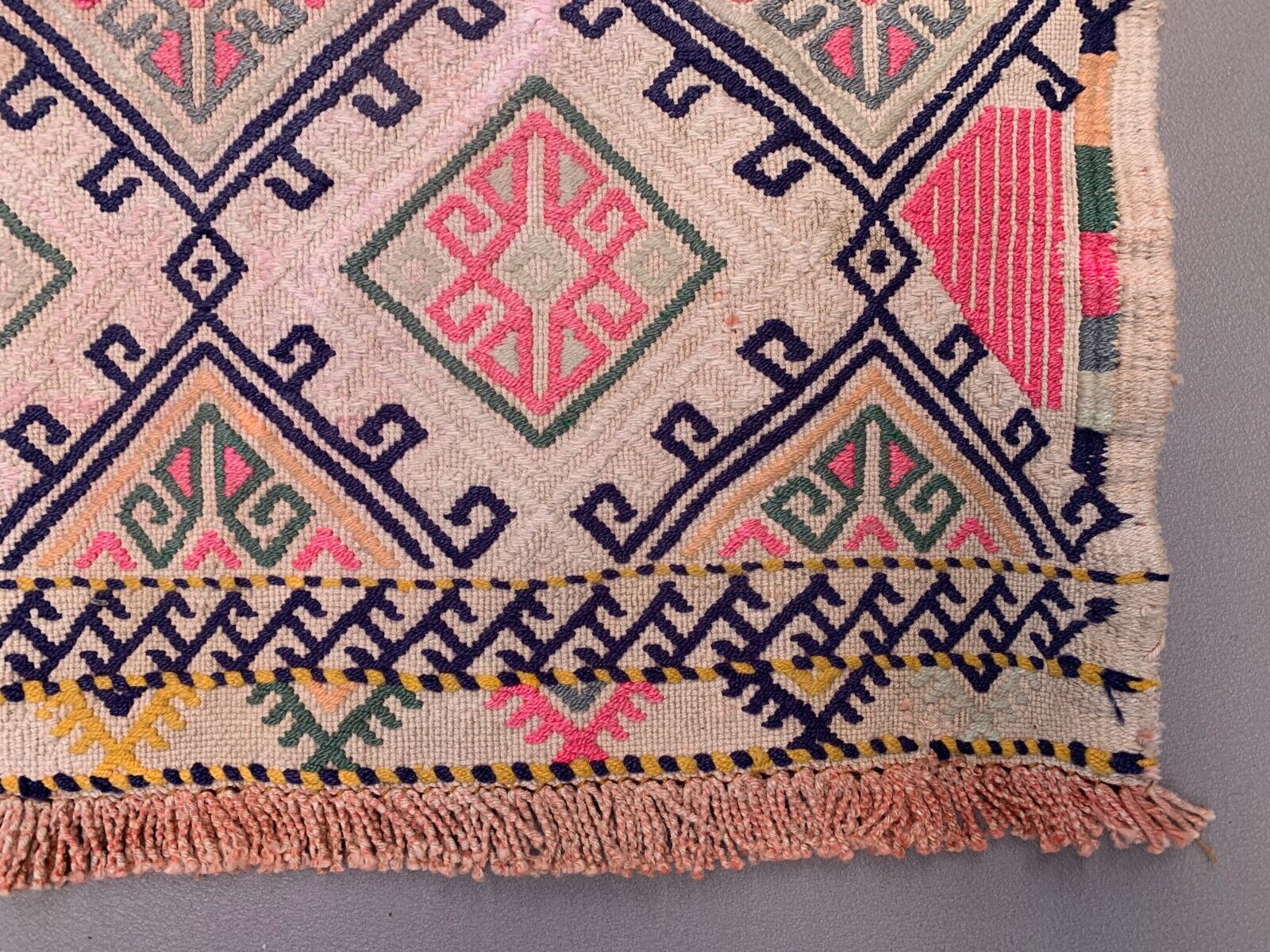 Vintage Turkish Mini Kilim 91x51 cm Wool Small Kelim Runner