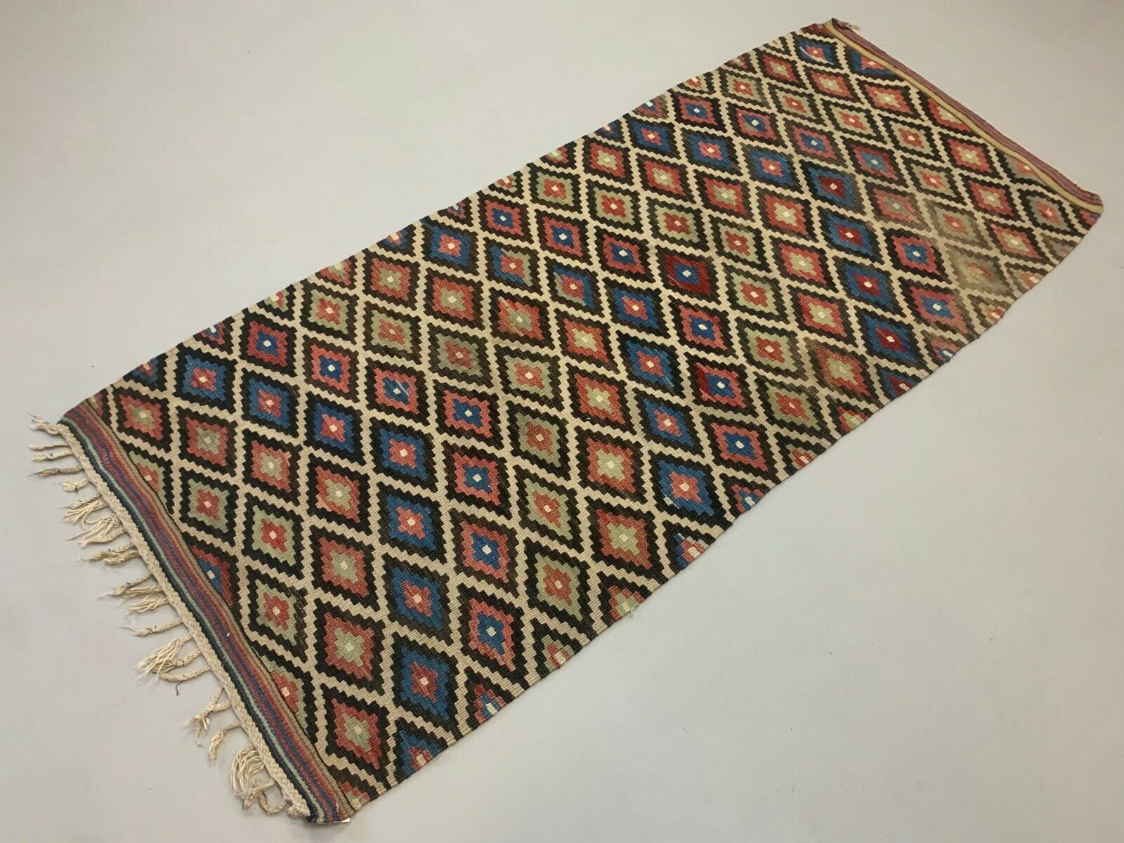 Old Turkish Kilim Runner 193x88 cm, shabby chic, vintage, wool kelim, Antique Antiques:Carpets & Rugs kilimshop.myshopify.com