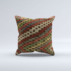 Vintage Turkish Kilim Cushion Cover 60x60 cm Square Wool Kelim Pillowcase 66423