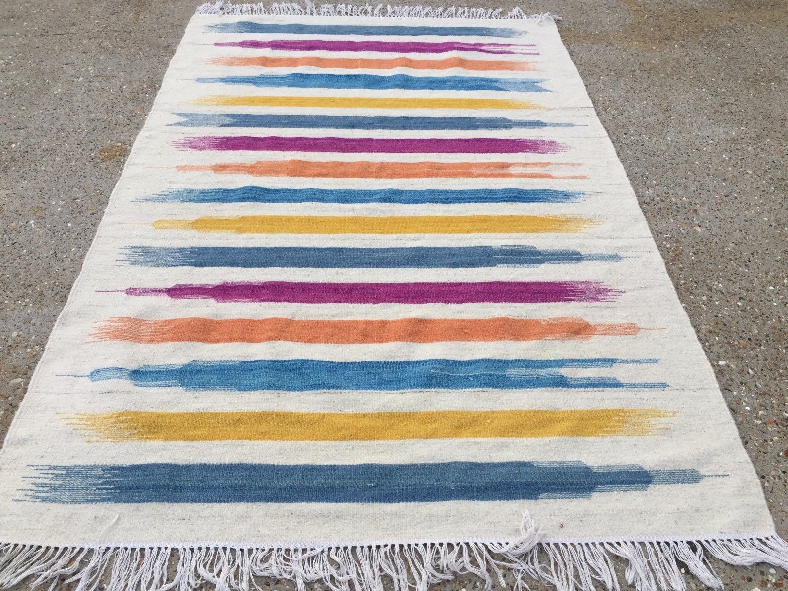 Kilim Rug shabby Modern wool country home decor Kelim Turkish 196x122cm stripe Home, Furniture & DIY:Rugs & Carpets:Rugs kilimshop.myshopify.com
