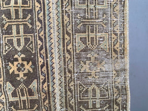 Distressed Turkish Narrow Runner 313x55 cm wool Vintage Tribal Rug