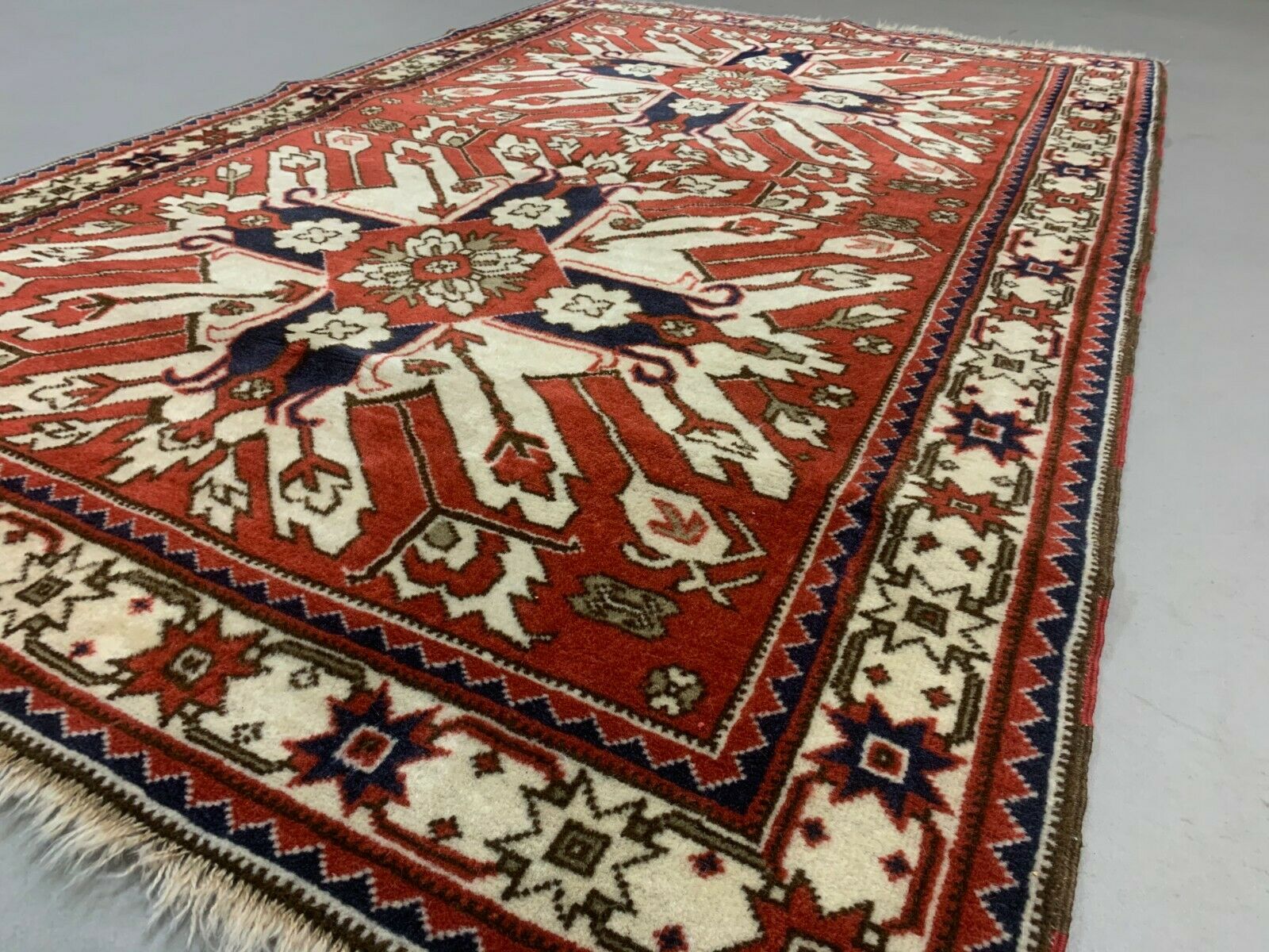 Old Azeri Rug 170x110 cm country home Tribal vintage caucasian eagle carpet kilimshop.myshopify.com
