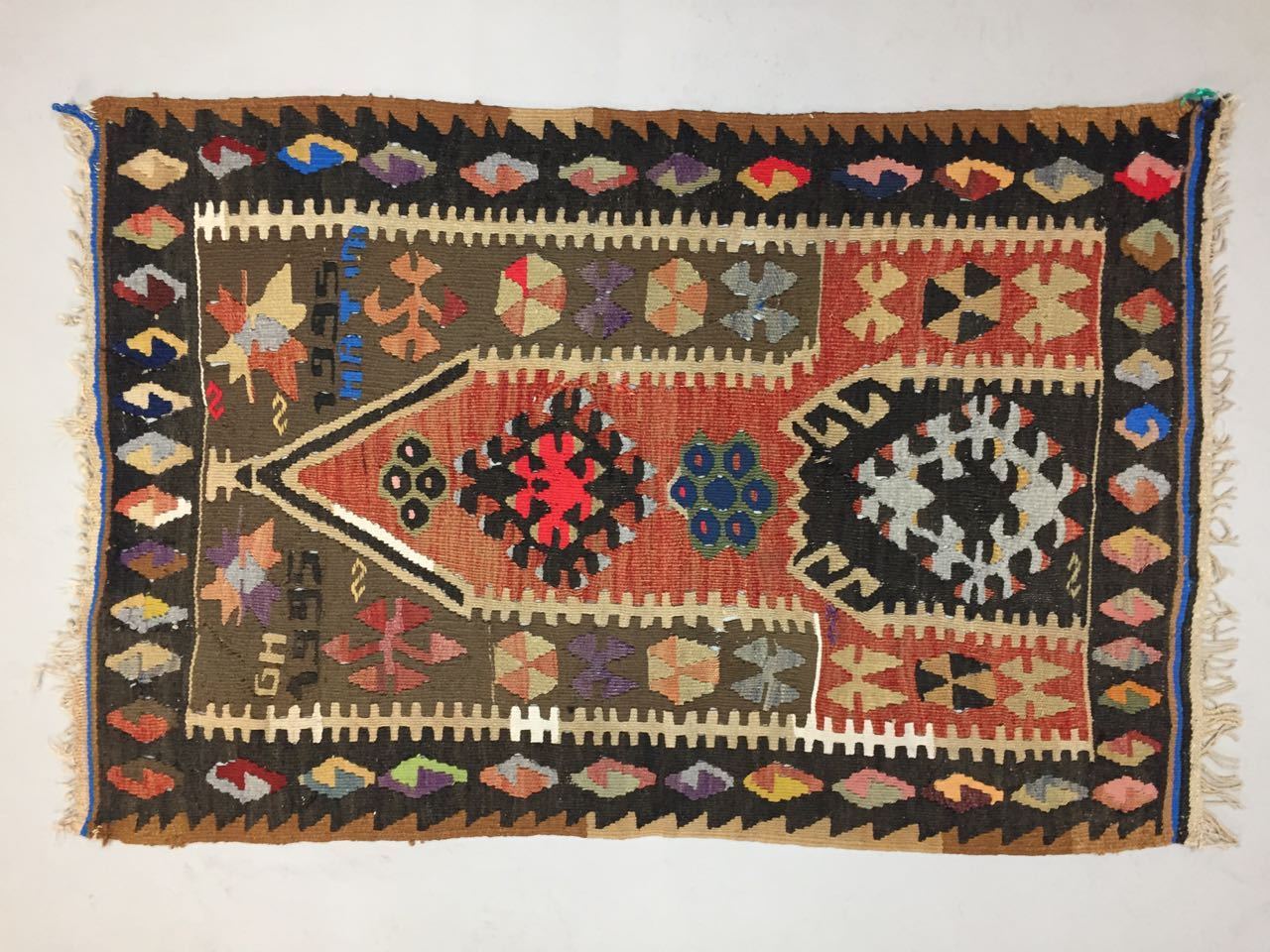 Traditional Turkish Kilim Rug shabby vintage wool country home Kelim 110x72cm Antiques:Carpets & Rugs kilimshop.myshopify.com