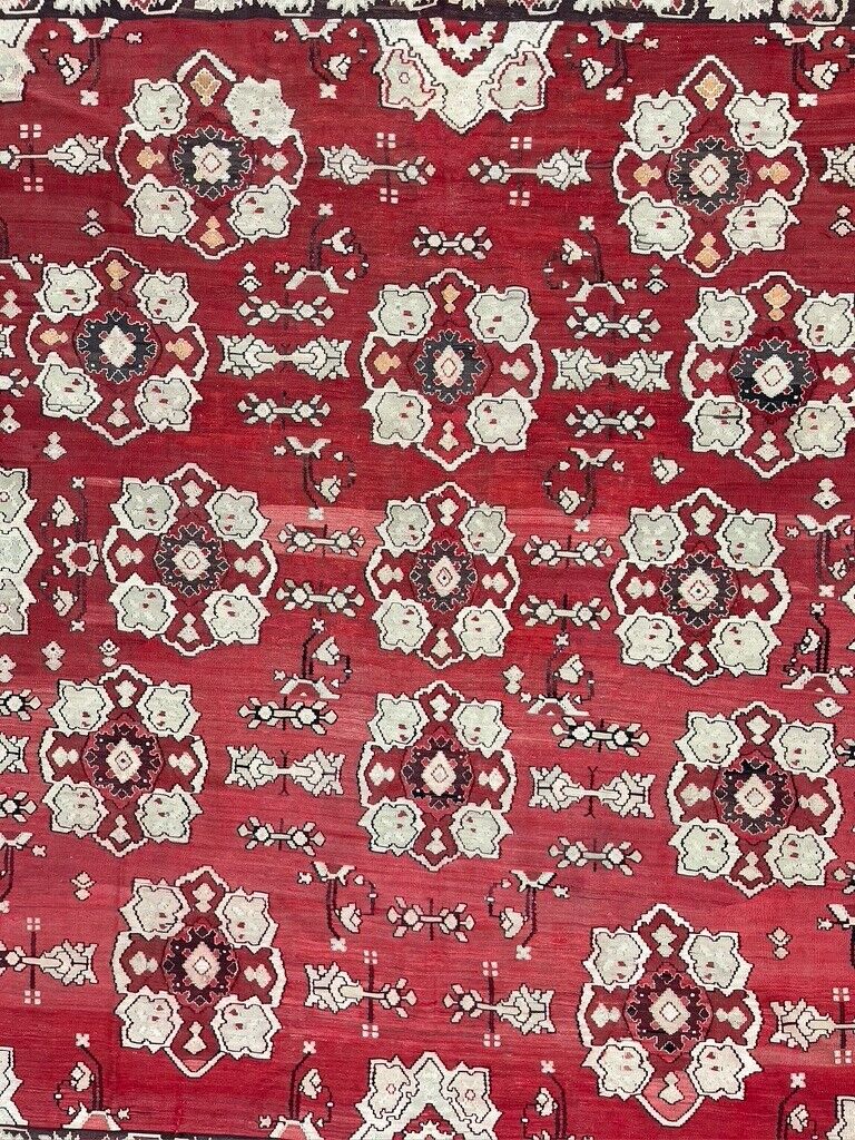 Vintage Turkish Square Kilim 301x285 cm Kelim Wool Rug Large