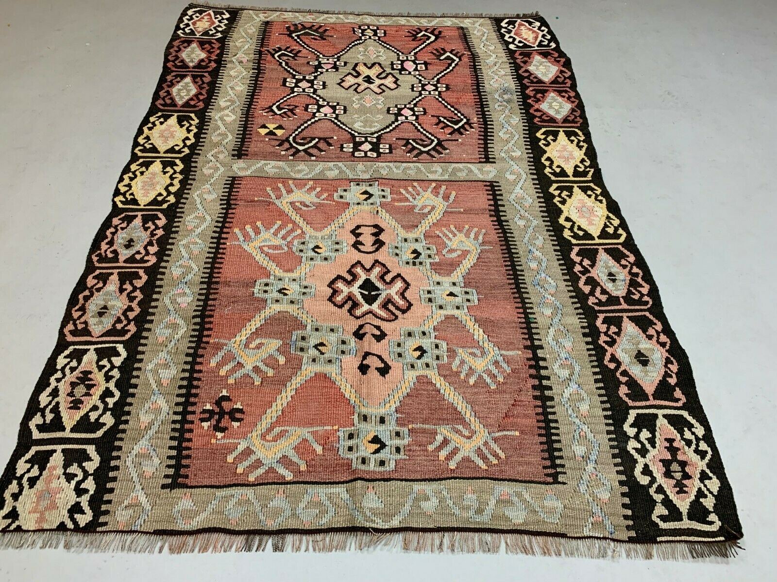 Vintage Turkish Kilim Kelim Rug 158x112 cm shabby, country home, boho  medium Antiques:Carpets & Rugs kilimshop.myshopify.com