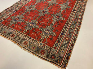 Vintage Turkish Kilim 375x214 cm Kelim Wool Rug Large Red, Black kilimshop.myshopify.com