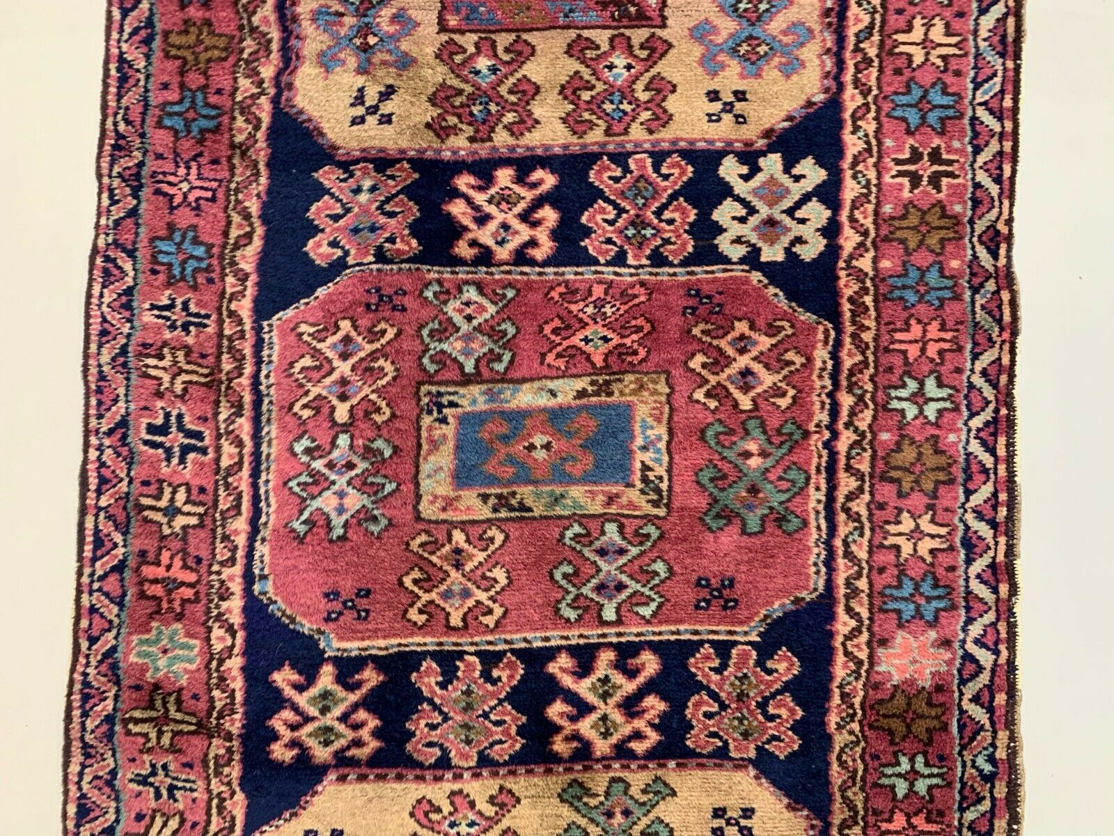 Antique Azeri Runner 483x84 cm, Kazak, Caucasian wool rug tribal handmade