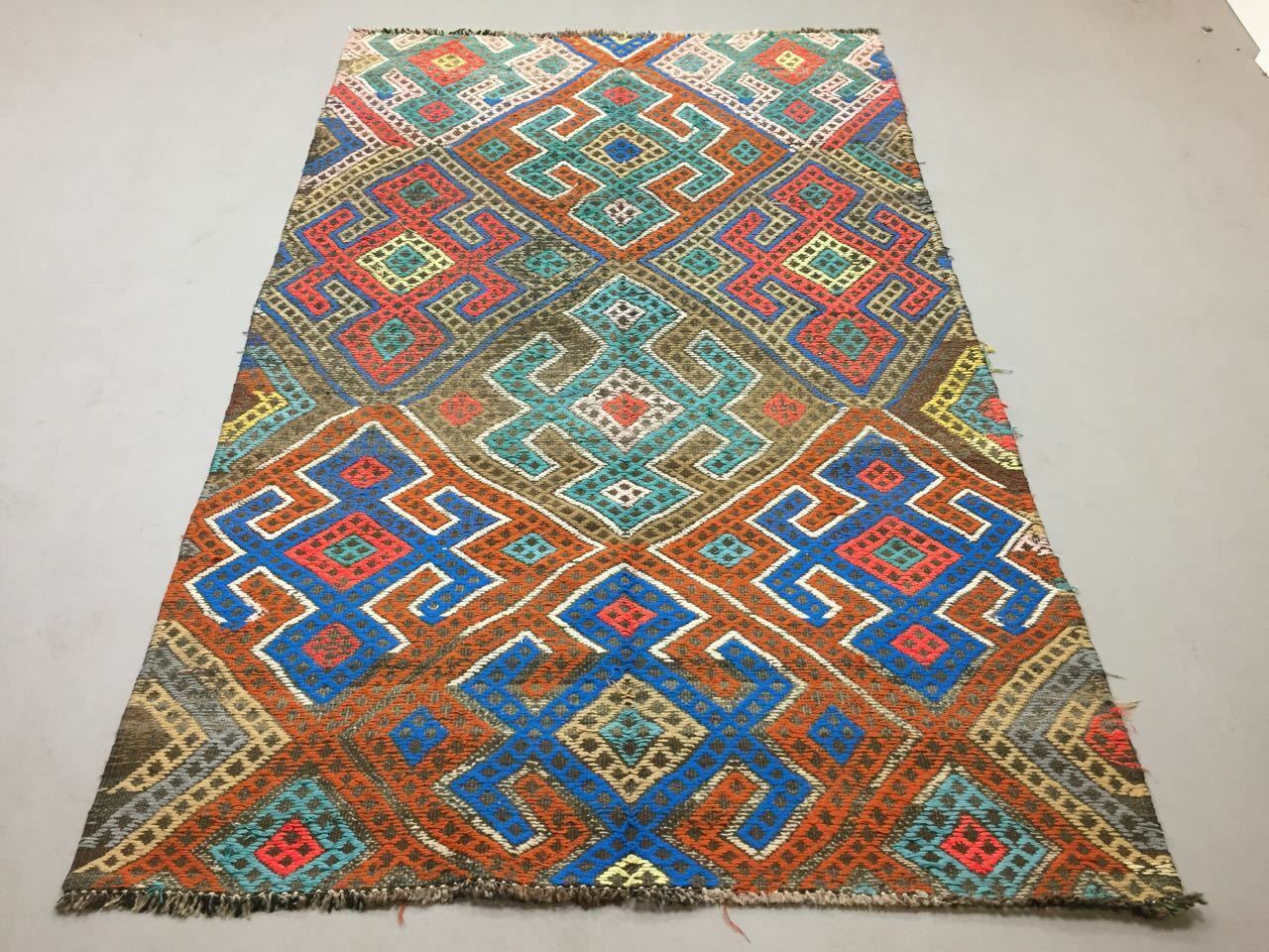 Vintage Turkish Kilim Kelim Rug shabby wool, country home boho 252x153 cm Large Antiques:Carpets & Rugs kilimshop.myshopify.com