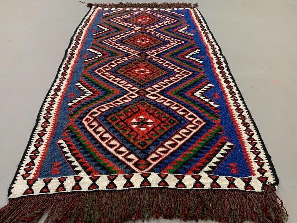 Small Vintage Turkish Kilim Rug 126x73 cm Wool Kelim