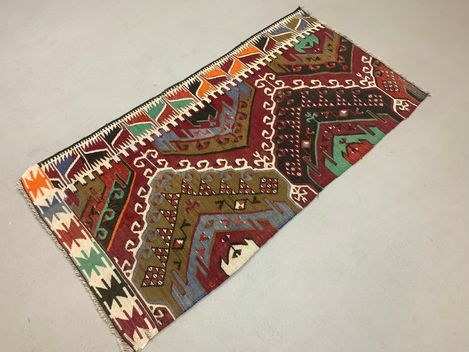 Vintage Turkish Kilim 145x73 cm Kelim Rug shabby, boho small kilimshop.myshopify.com
