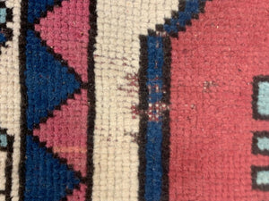 Old Turkish Kazak Rug 129x98 cm vintage tribal carpet, Small