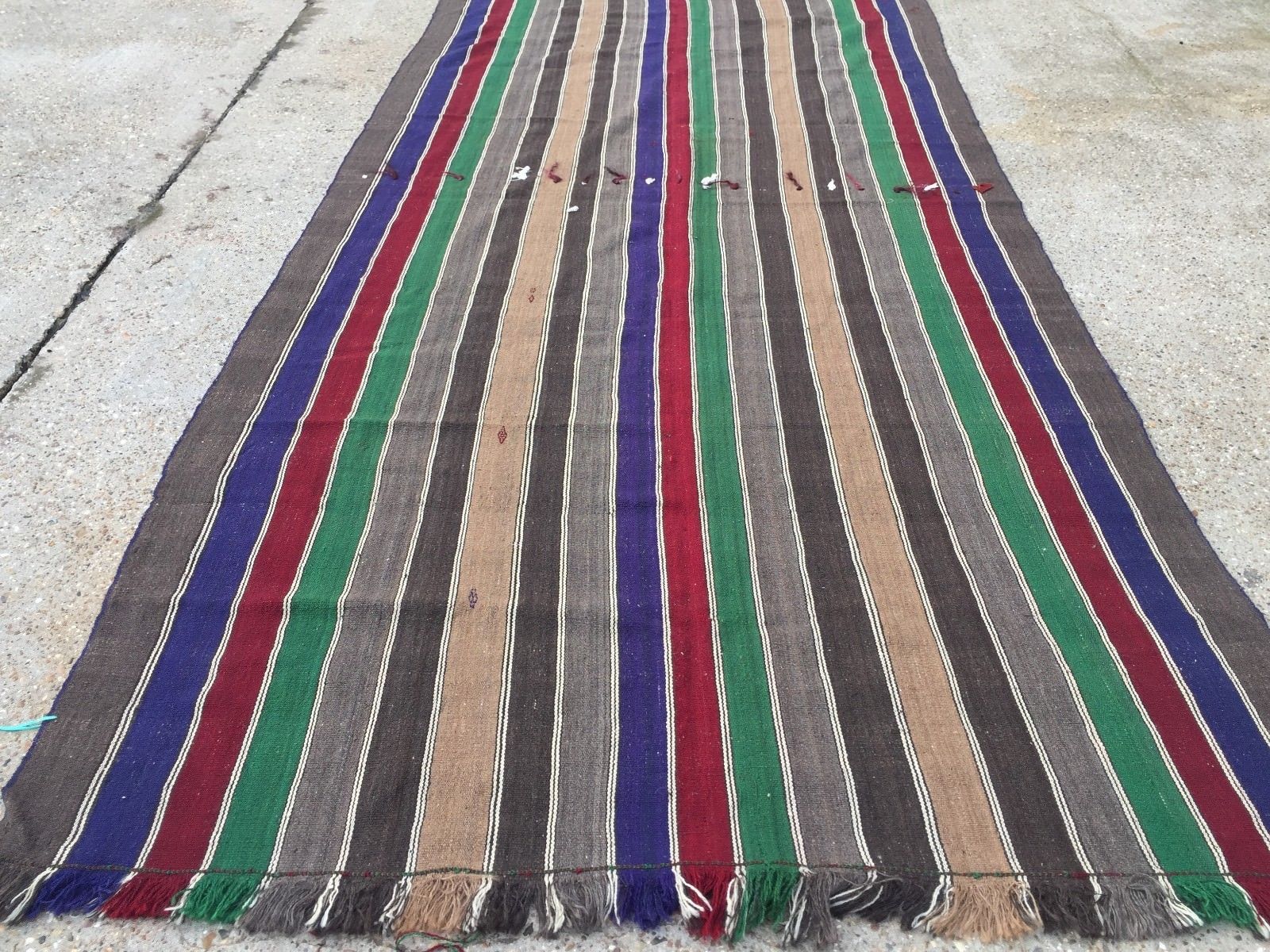 Vintage Turkish Kilim Kelim Rug 360x170cm shabby chic wool, country home, boho Home, Furniture & DIY:Rugs & Carpets:Rugs kilimshop.myshopify.com