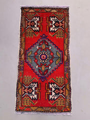 Small Vintage Turkish Rug 103x51 cm, Short Runner, Tribal, Shabby Chic