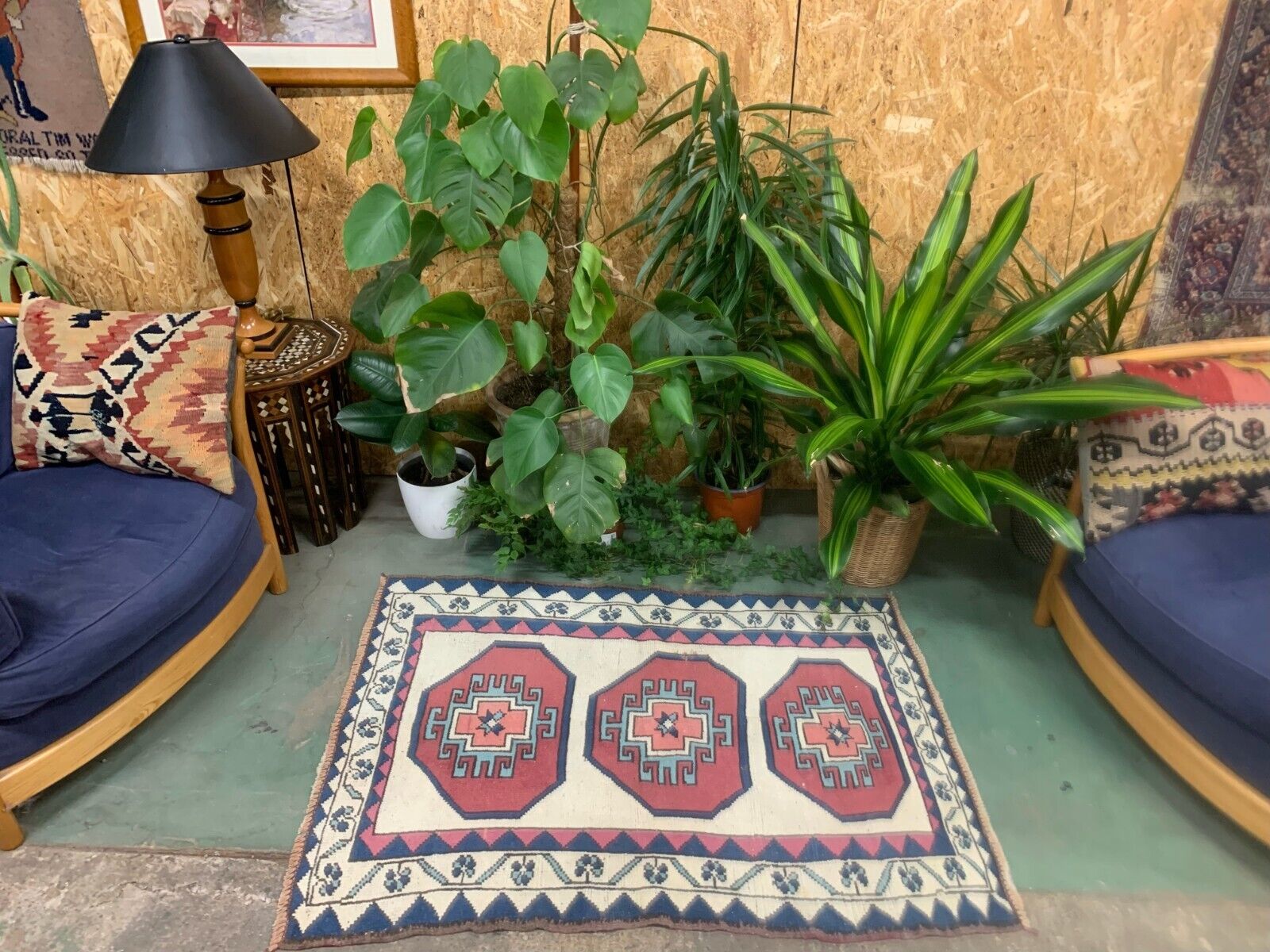 Old Turkish Kazak Rug 129x98 cm vintage tribal carpet, Small