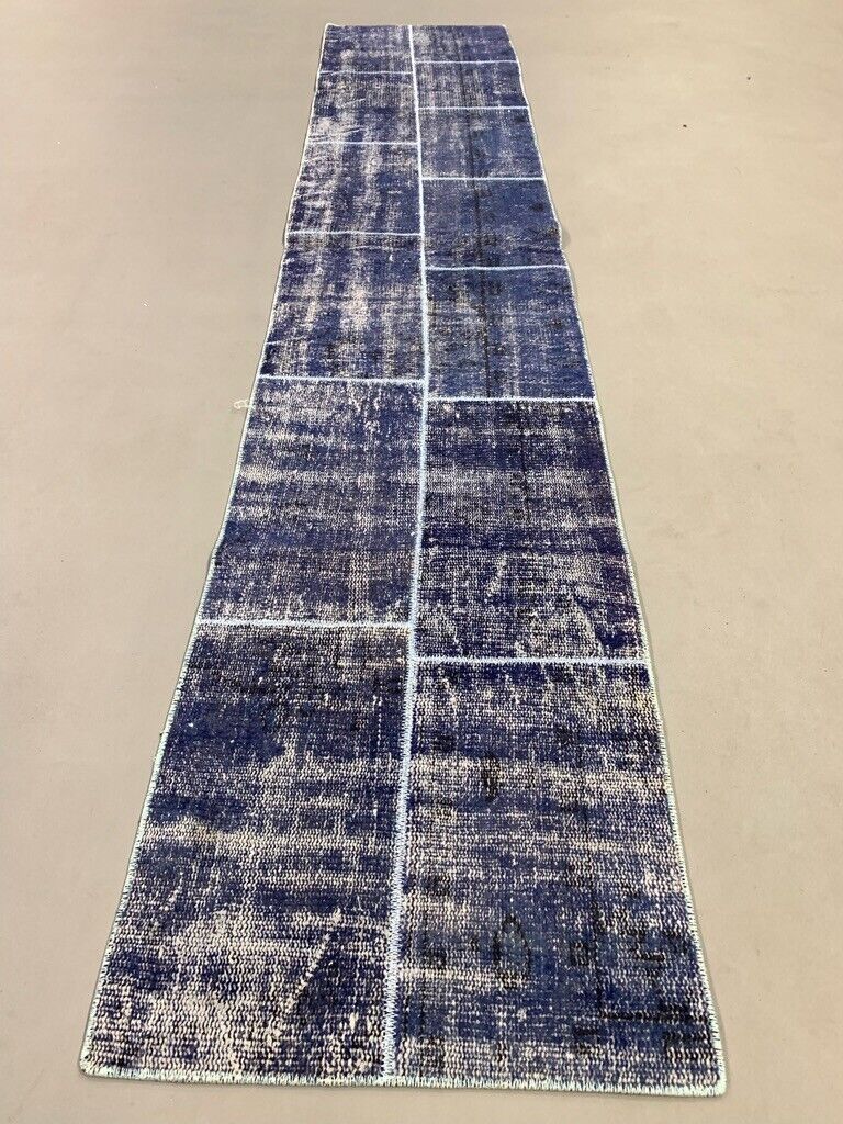 Vintage Turkish Patchwork Runner 300x60 cm Wool Rug 2179