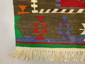 Traditional Turkish Kilim Rug shabby vintage wool Boho Kelim 135x110 cm Small Antiques:Carpets & Rugs kilimshop.myshopify.com