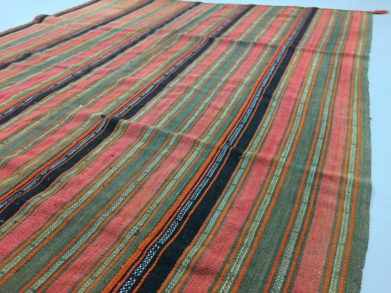 Vintage Turkish Kilim Rug shabby vintage old wool country Kelim 240x193 cm Large Antiques:Carpets & Rugs kilimshop.myshopify.com