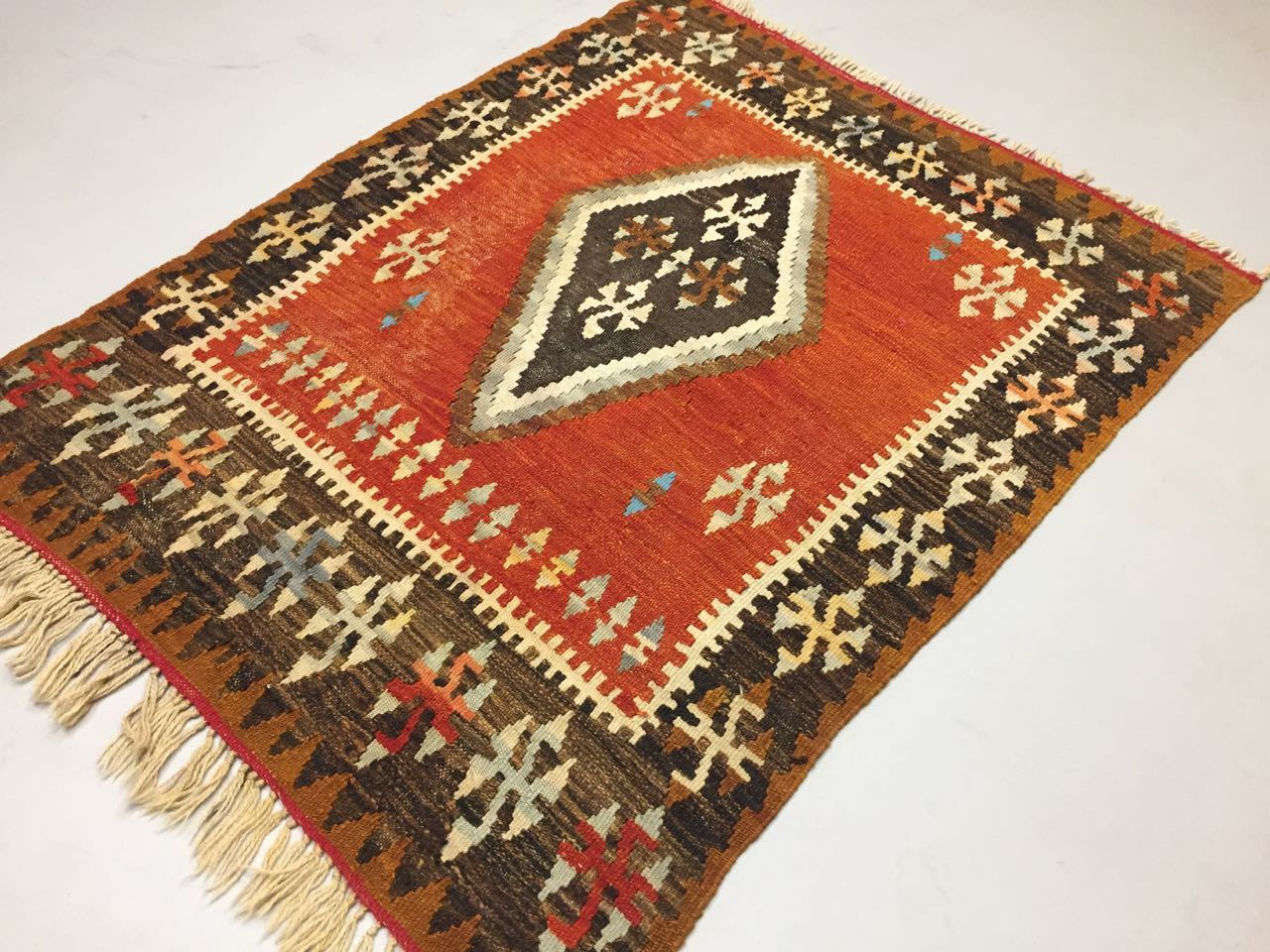 Tribal Turkish Kilim Rug shabby vintage wool country home Kelim 130x97cm Antiques:Carpets & Rugs kilimshop.myshopify.com