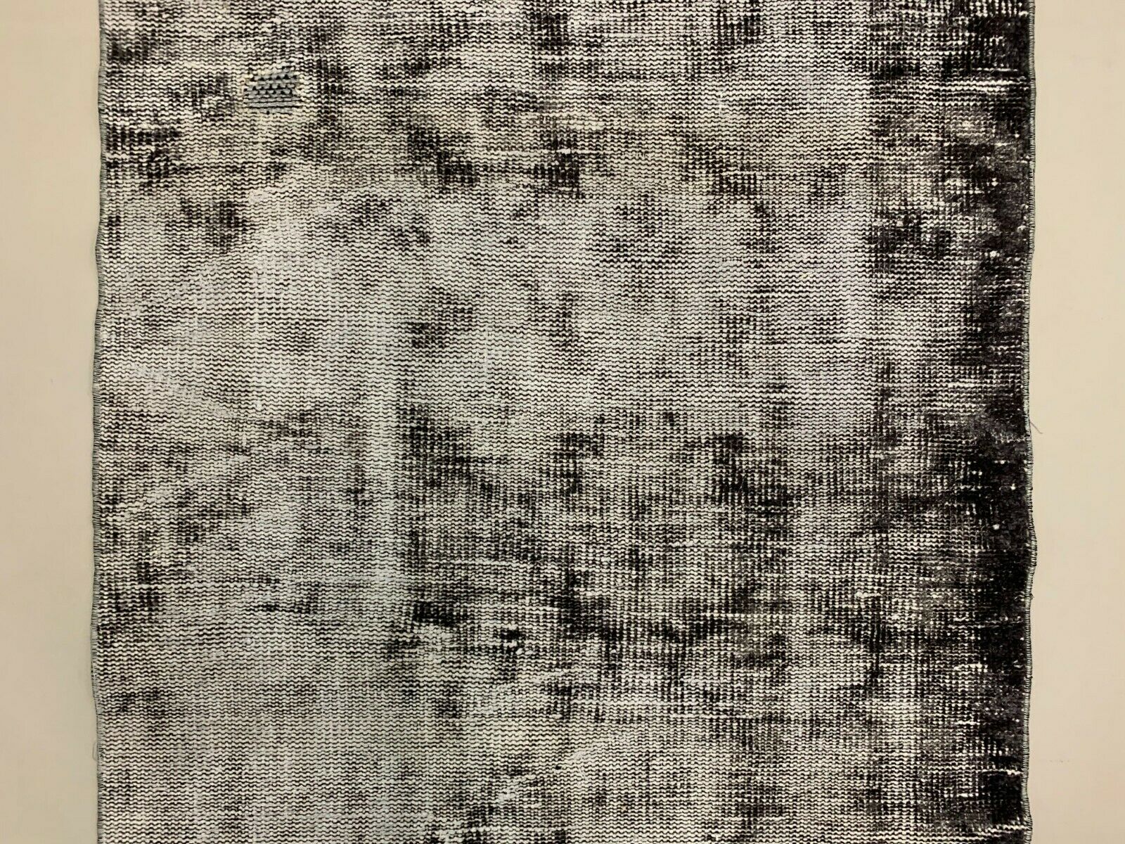 Distressed Turkish Runner 280x98 cm wool Vintage rug, Overdyed Black kilimshop.myshopify.com