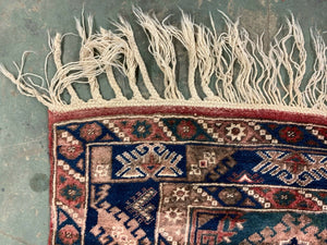 Vintage Turkish Tribal Rug veg dye 220x132 cm Turkish Carpet Red, Blue, Green
