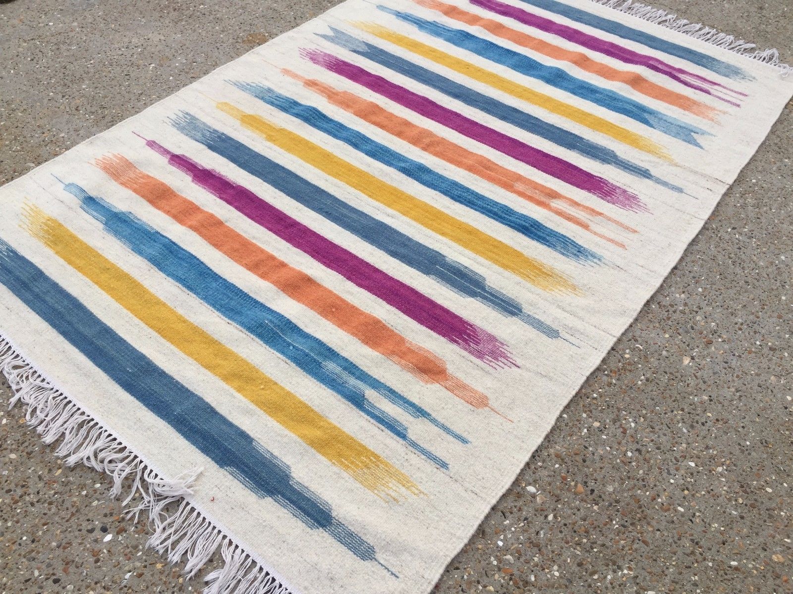 Kilim Rug shabby Modern wool country home decor Kelim Turkish 196x122cm stripe Home, Furniture & DIY:Rugs & Carpets:Rugs kilimshop.myshopify.com