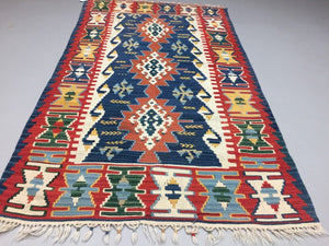 Handmade Turkish Kilim Rug shabby vintage wool country home Kelim 190x116cm Antiques:Carpets & Rugs kilimshop.myshopify.com