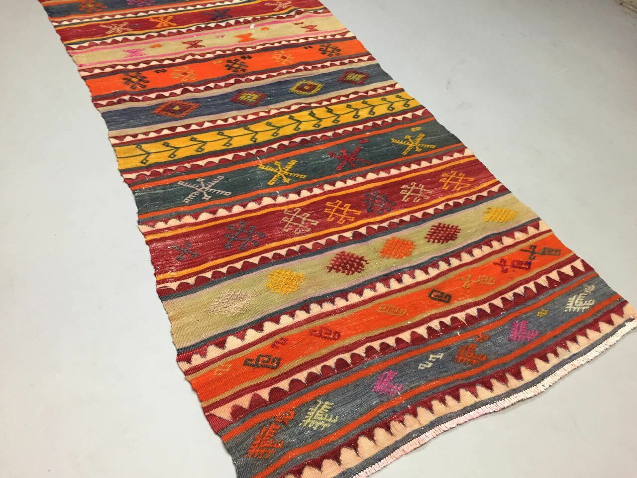 Old Turkish Kilim Runner 202x90 cm, shabby chic, vintage kelim rug, small kilim Antiques:Carpets & Rugs kilimshop.myshopify.com