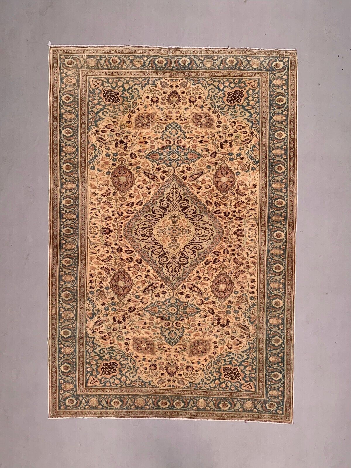 Vintage Turkish Rug 297x197 cm, Tribal Wool Carpet Large