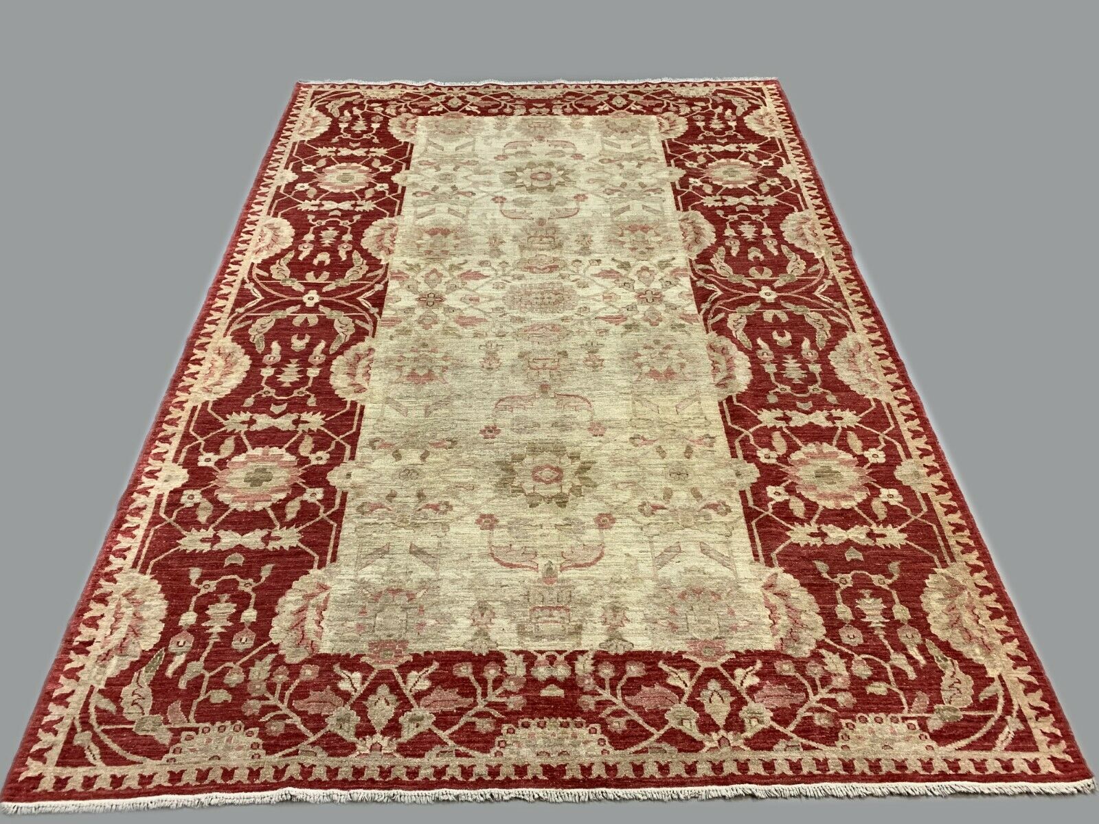 Fine Afghan Wool Ziegler Rug 313x220 cm Handmade Chobi Rug Red, Beige kilimshop.myshopify.com
