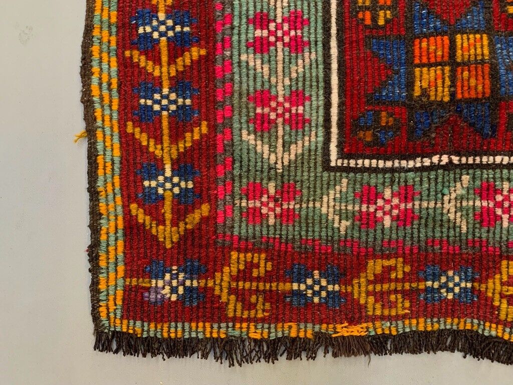 Small Vintage Turkish Kilim Rug 116x89 cm Wool Kelim
