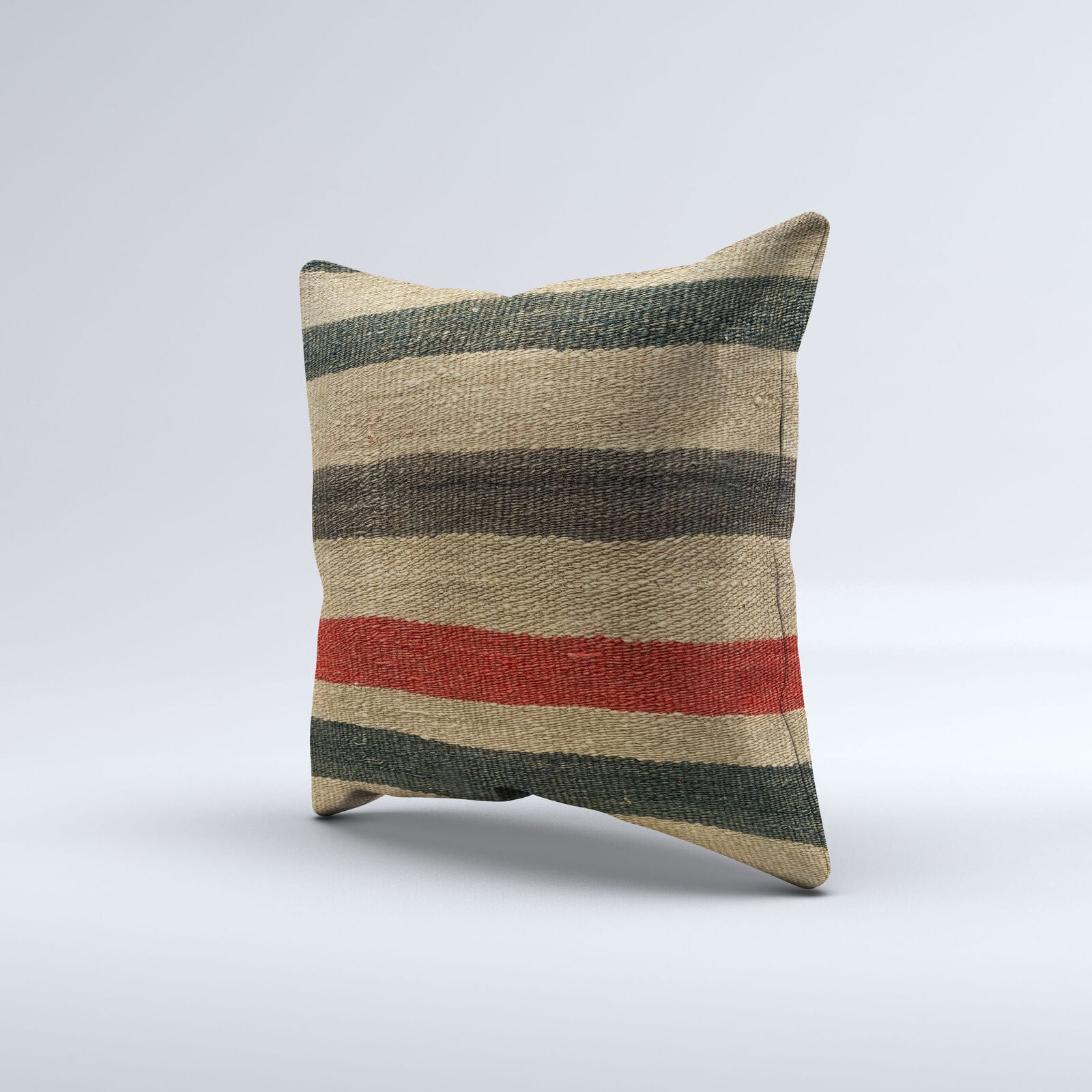Vintage Turkish Kilim Cushion Cover 40x40 cm Square Wool Kelim Pillowcase  40876