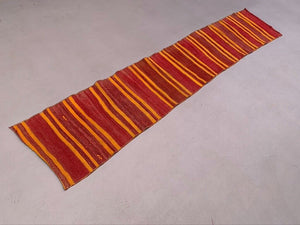 Old Turkish narrow Kilim Runner 272x52 cm shabby chic, vintage kelim