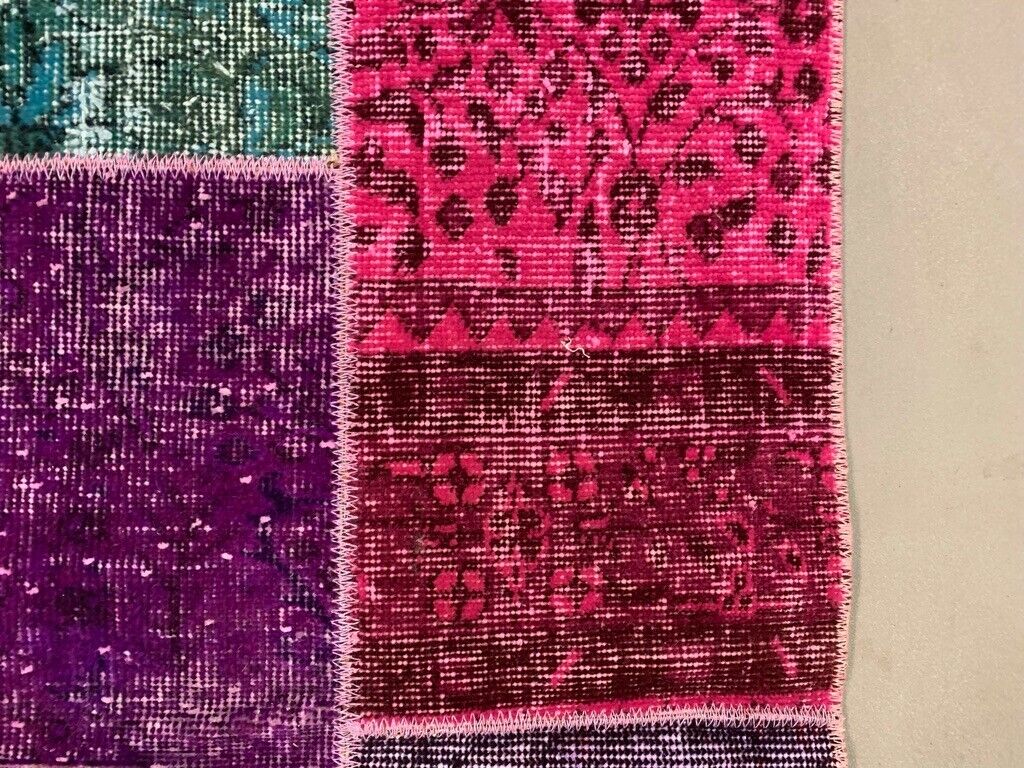 Vintage Turkish Patchwork Runner 300x60 cm Wool Rug 2180