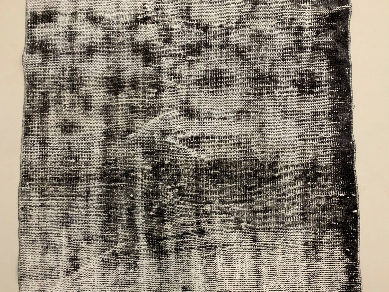 Distressed Turkish Runner 280x98 cm wool Vintage rug, Overdyed Black kilimshop.myshopify.com