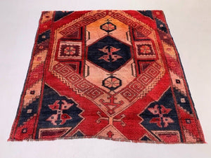 Vintage Western Turkish Rug Oriental 124x123 cm Square Medium Carpet,