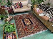 Afghan Wool Sevan Kazak Rug 185x143 cm Chobi, Very Fine Sewan Medium