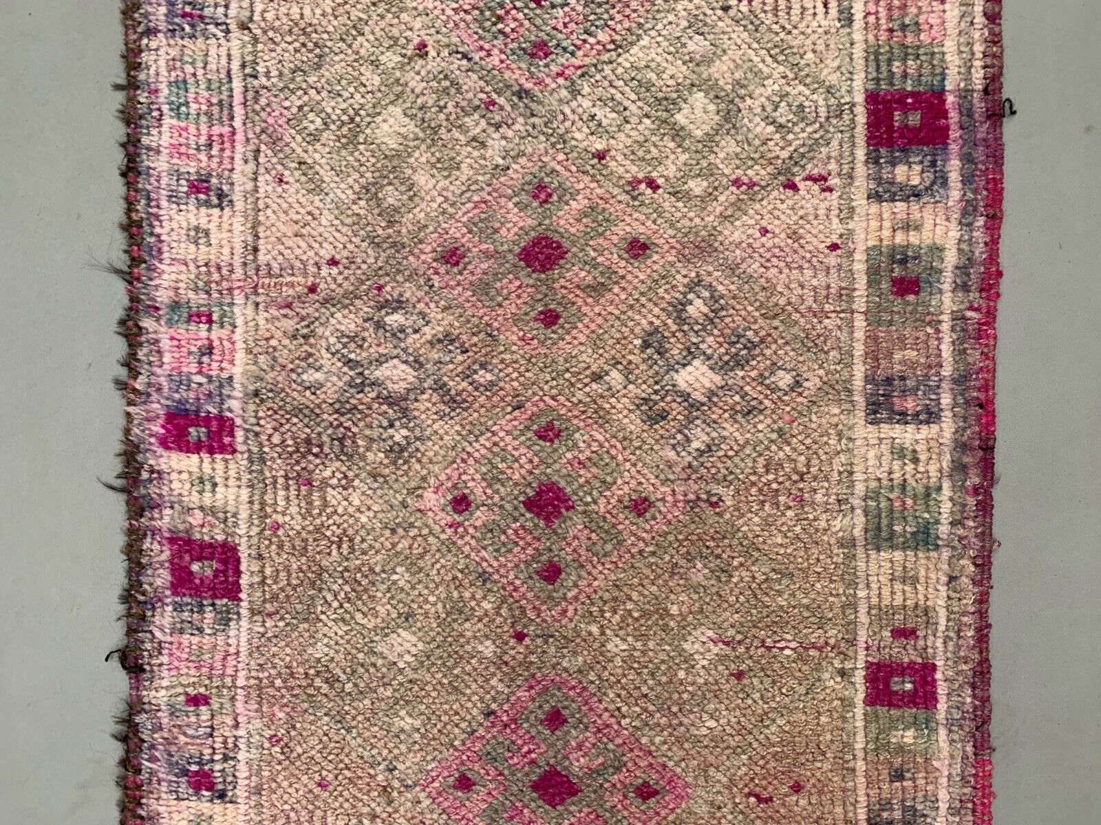 Vintage Turkish  Tribal Runner 330x84 cm veg dye wool rug tribal, handmade