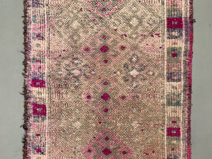 Vintage Turkish  Tribal Runner 330x84 cm veg dye wool rug tribal, handmade