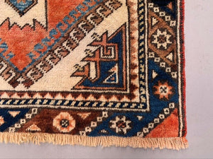 Vintage Western Turkish Rug Oriental 124x78 cm Tribal Small Carpet, Red