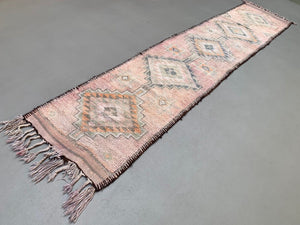 Vintage Turkish  Tribal Runner 460x83 cm veg dye wool rug tribal, handmade