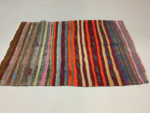 Small Vintage Turkish Kilim 124x85 cm Wool Kelim Rug Red Blue Black Brown