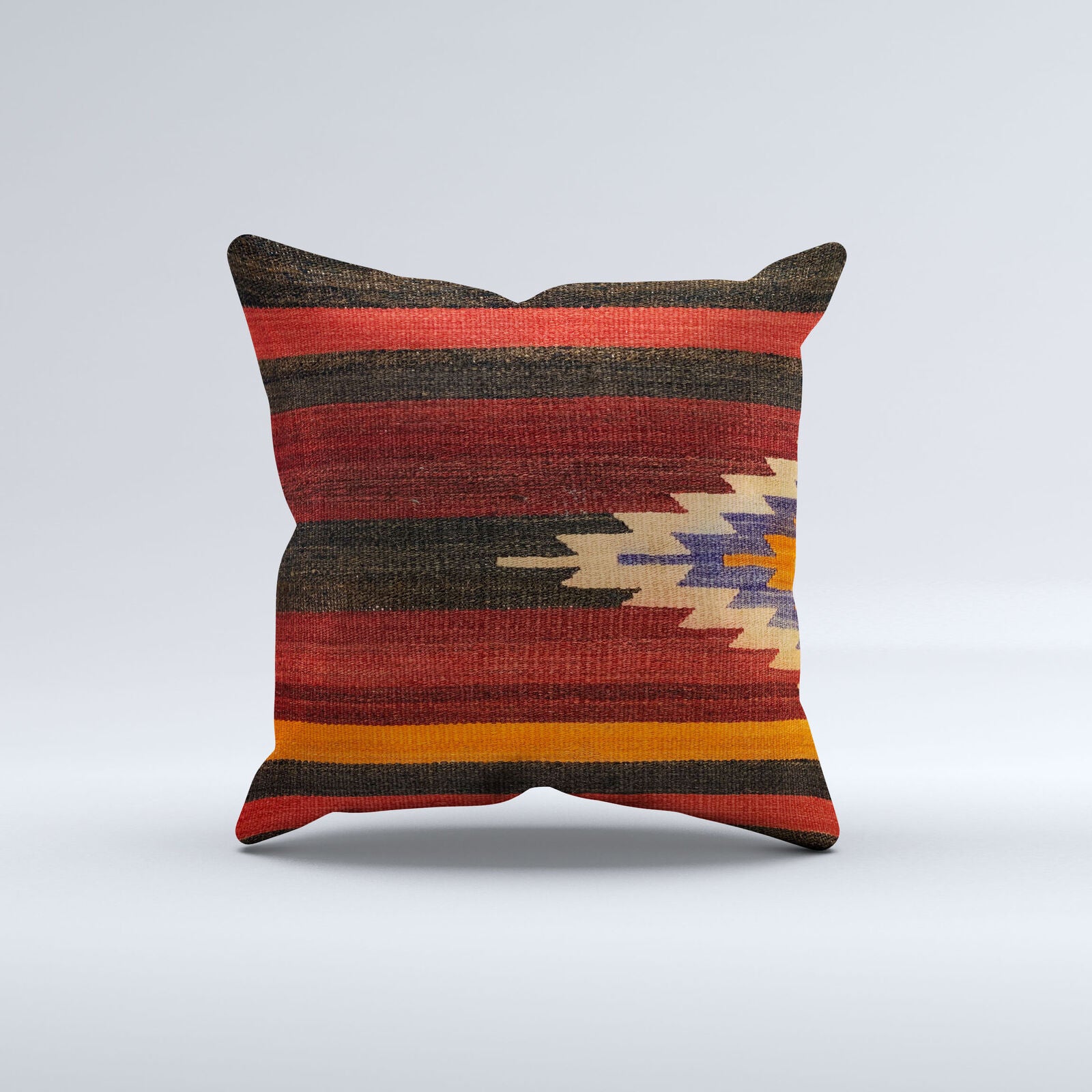 Vintage Turkish Kilim Cushion Cover 60x60 cm Square Wool Kelim Pillowcase 66459