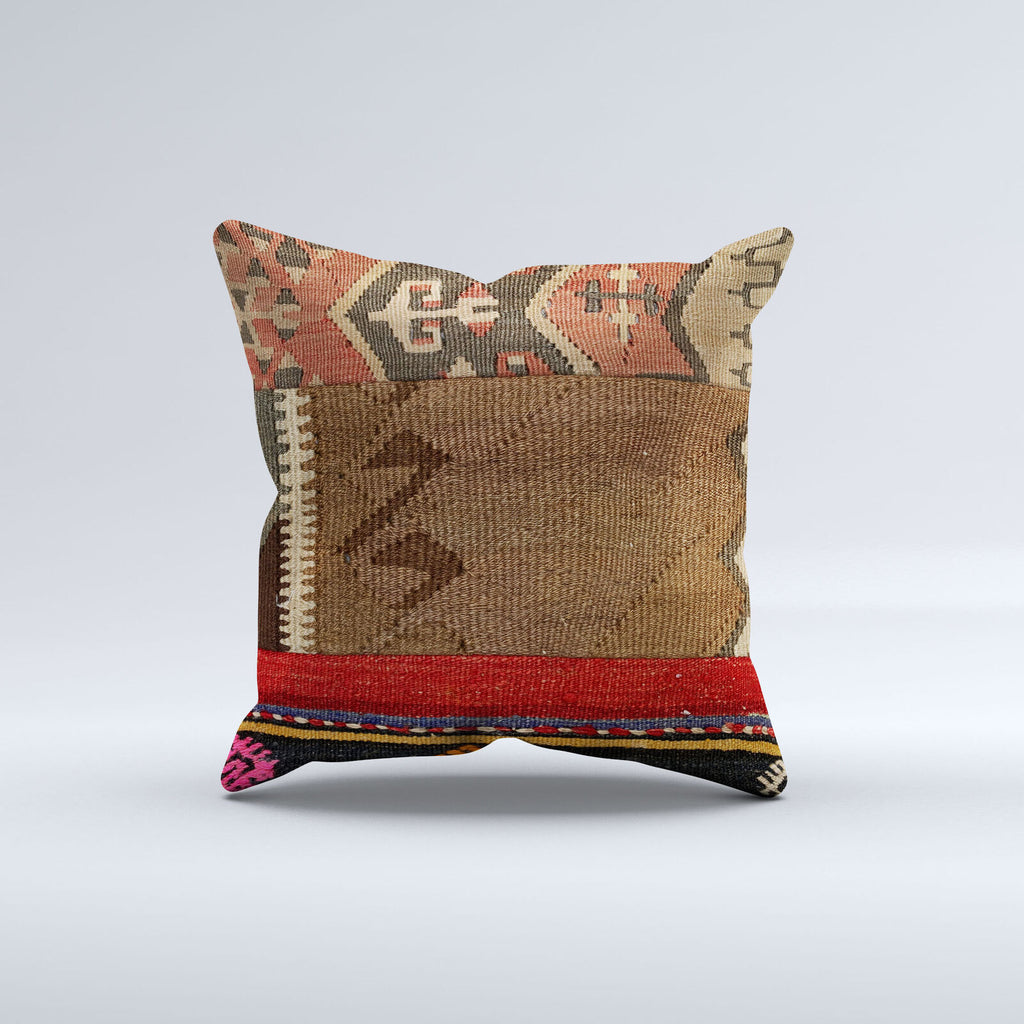 Vintage Turkish Kilim Cushion Cover 40x40 cm Square Wool Kelim Pillowcase  40817