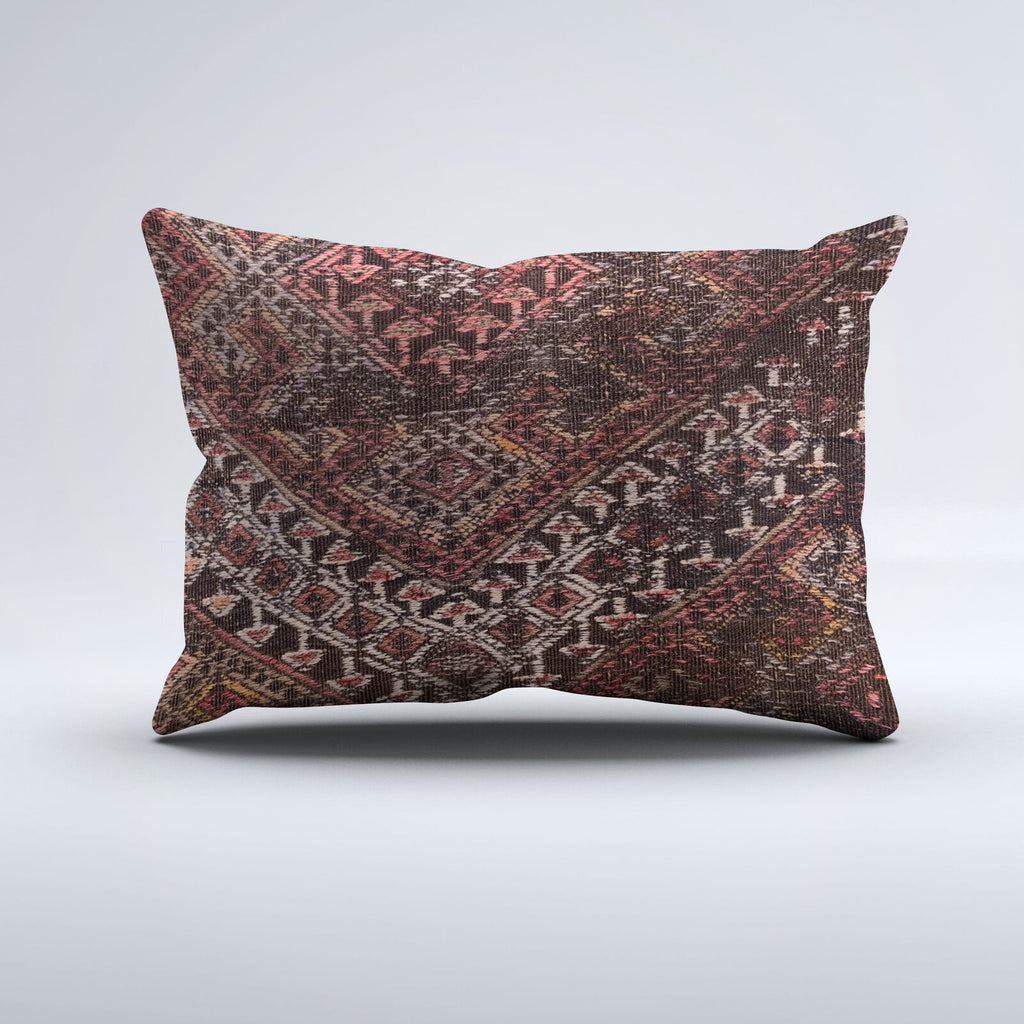 Vintage Turkish Kilim Cushion Cover 60x40 cm Wool Kelim Pillowcase 64668