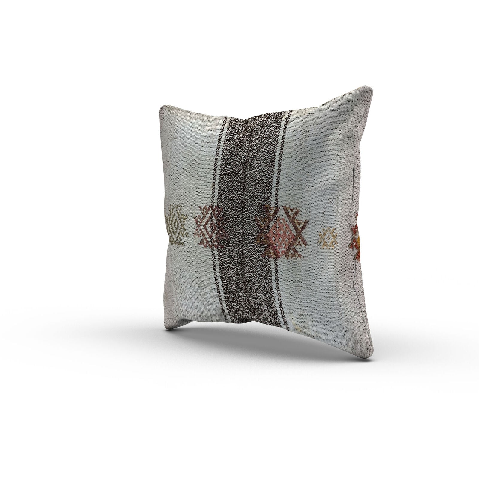 Vintage Kilim Cushion Cover 60x60 cm Square Wool Kelim Pillow Moroccan Decor