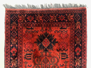 Afghan Khal Mohammadi Runner 307x81 cm, Vintage Turkoman Rug