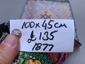 Vintage Turkish Mini Kilim 100x45 cm Wool Small Kelim