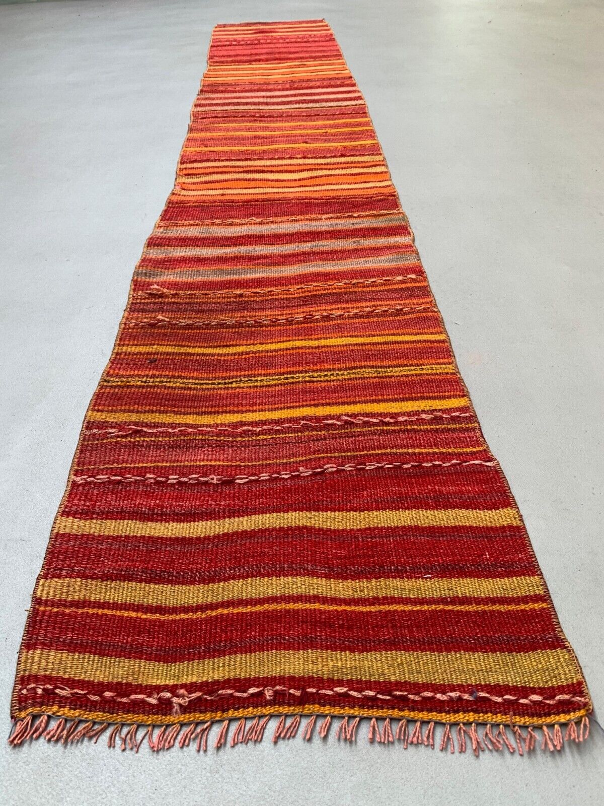 Old Turkish narrow Kilim Runner 320x53 cm shabby chic, vintage kelim